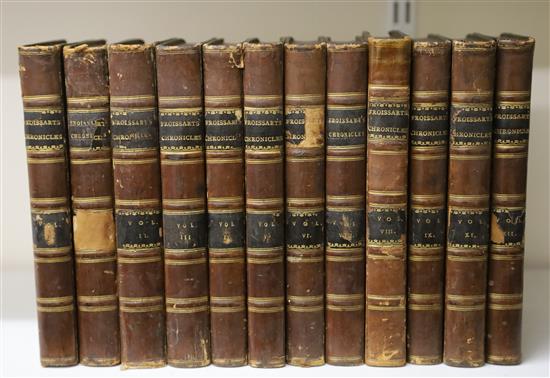Froissart, Jean - Chronicles, 12 vols only, lacking Atlas of plates, 8vo, half calf, London 1805-6